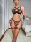 Secretwhisperss Sexy zebra pattern women's sexy lingerie mesh see-through comfortable four-piece set