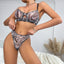 Secretwhisperss Sexy Leopard Print French Bra Hollow Sexy Underwear Thin Mesh Print Two-piece Set