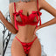 Secretwhisperss Cute Girls Bra Set Bow Tie Sexy Hollow Underwear Two-piece Set