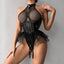 Secretwhisperss Patent leather mesh patchwork halter neck bra mesh tulle puffy skirt garter jumpsuit