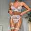 Secretwhisperss lace five-piece sexy lingerie with neckband, see-through and gathered