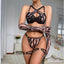 Secretwhisperss Sexy zebra pattern women's sexy lingerie mesh see-through comfortable four-piece set