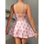 Secretwhisperss Sexy erotic pajamas printed nightdress thong two piece set