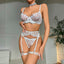 Secretwhisperss lace five-piece sexy lingerie with neckband, see-through and gathered