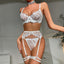 Secretwhisperss lace five-piece sexy lingerie with neckband, see-through and gathered