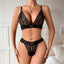 Secretwhisperss Lace no steel ring see-through European and American sexy lingerie two-piece set