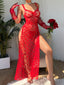 Secretwhisperss sexy lingerie lace see-through long dress temptation nightdress thong two-piece set