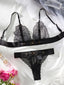 Secretwhisperss Lace no steel ring see-through European and American sexy lingerie two-piece set