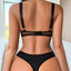 Secretwhisperss Mesh stitching hollow contrast color comfortable sexy two-piece suit