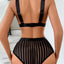 Secretwhisperss Wear vest color matching striped sexy lingerie sexy two-piece set