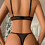 Secretwhisperss Shiny sequined sexy lingerie see-through mesh butterfly embroidery fun two-piece set