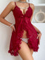 Secretwhisperss sexy lingerie lace see-through temptation one-piece nightdress