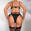 Secretwhisperss Wind Tulle Skirt Ruffled Garter Tight Sexy Lingerie Three-piece Set Embroidered Underwire