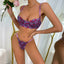 Secretwhisperss Multicolor Floral Lace Flower Print Thin Hollow Bra Underwear Set