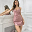 Secretwhisperss sexy short backless suspender dress thin silk nightdress