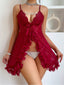 Secretwhisperss sexy lingerie lace see-through temptation one-piece nightdress