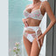 Secretwhisperss Exquisite embroidered flowers and satin stitching, fresh and sweet three-piece set