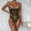 Secretwhisperss Sexy lingerie beautiful lines mesh splicing jumpsuit