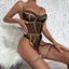 Secretwhisperss Sexy lingerie beautiful lines mesh splicing jumpsuit