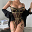 Secretwhisperss Sexy lingerie beautiful lines mesh splicing jumpsuit