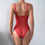 Secretwhisperss Polka Dot Net See-Through Comfortable Red Bodysuit