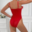 Secretwhisperss Red chest cup edge stitching feather suspenders sexy jumpsuit