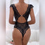 Secretwhisperss Lace Deep V Sexy Hip-Strap Bodysuit