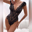 Secretwhisperss Lace Deep V Sexy Hip-Strap Bodysuit