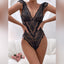 Secretwhisperss Lace Deep V Sexy Hip-Strap Bodysuit