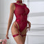 Secretwhisperss Mesh straps stitching complex heavy craft halter neck with leg loop jumpsuit