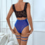 Secretwhisperss retro stretch erotic lingerie bodysuit with leg loops