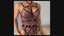 Secretwhisperss Leopard print see-through mesh strappy sexy lingerie sexy body shaping bodysuit